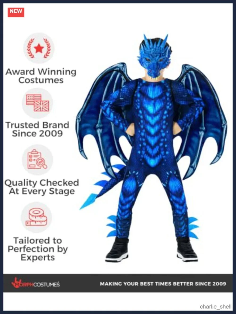 Kids Dragon Costume Wings Mask Tail Boys Halloween Pretend Play